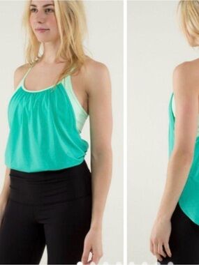 lululemon athletica Mint Green Layered Scoop Tank